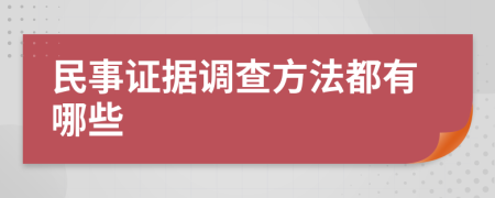 民事证据调查方法都有哪些