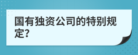 国有独资公司的特别规定？