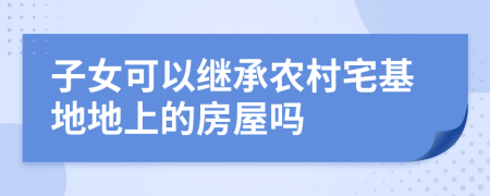 子女可以继承农村宅基地地上的房屋吗