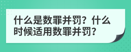 什么是数罪并罚？什么时候适用数罪并罚？