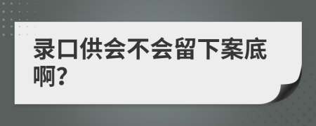 录口供会不会留下案底啊？