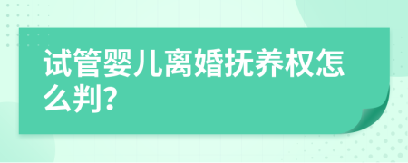 试管婴儿离婚抚养权怎么判？