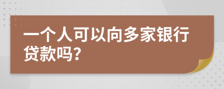 一个人可以向多家银行贷款吗？