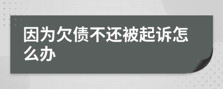 因为欠债不还被起诉怎么办