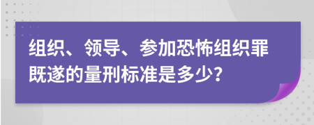 组织、领导、参加恐怖组织罪既遂的量刑标准是多少？