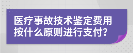 医疗事故技术鉴定费用按什么原则进行支付？