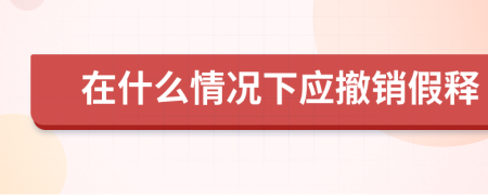 在什么情况下应撤销假释