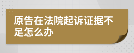 原告在法院起诉证据不足怎么办