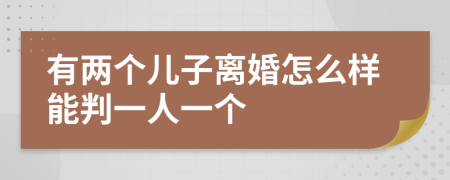 有两个儿子离婚怎么样能判一人一个