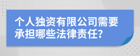 个人独资有限公司需要承担哪些法律责任？