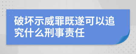 破坏示威罪既遂可以追究什么刑事责任