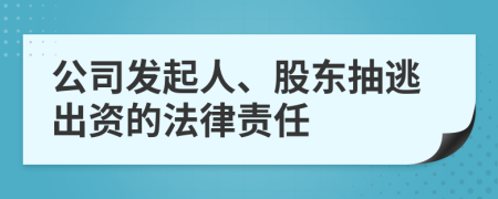 公司发起人、股东抽逃出资的法律责任