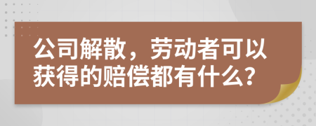 公司解散，劳动者可以获得的赔偿都有什么？