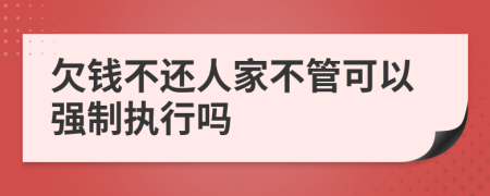 欠钱不还人家不管可以强制执行吗