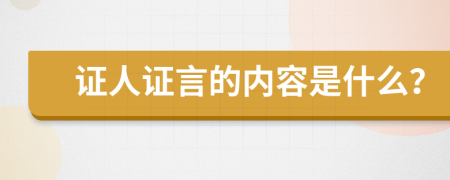 证人证言的内容是什么？