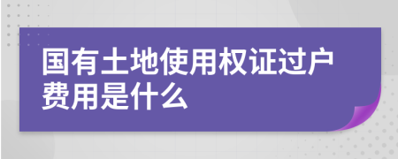 国有土地使用权证过户费用是什么