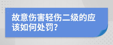 故意伤害轻伤二级的应该如何处罚？