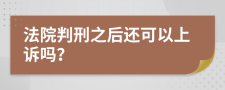 法院判刑之后还可以上诉吗？