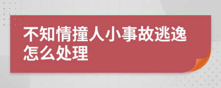 不知情撞人小事故逃逸怎么处理