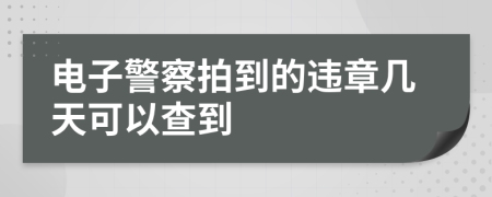 电子警察拍到的违章几天可以查到