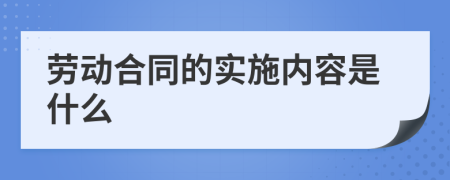 劳动合同的实施内容是什么