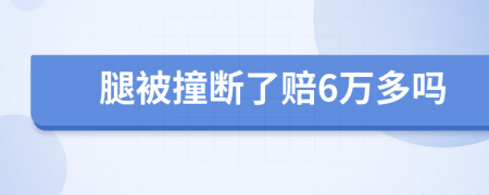 腿被撞断了赔6万多吗