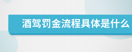 酒驾罚金流程具体是什么