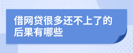 借网贷很多还不上了的后果有哪些