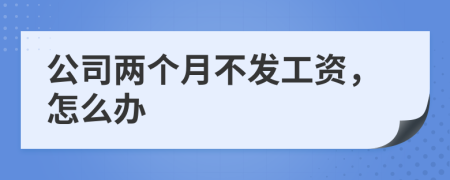 公司两个月不发工资，怎么办