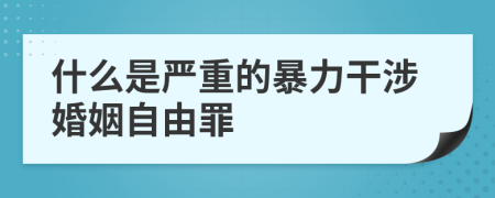 什么是严重的暴力干涉婚姻自由罪