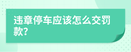 违章停车应该怎么交罚款？