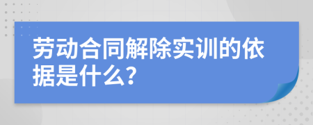 劳动合同解除实训的依据是什么？