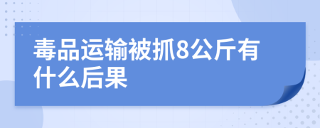 毒品运输被抓8公斤有什么后果