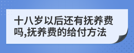 十八岁以后还有抚养费吗,抚养费的给付方法