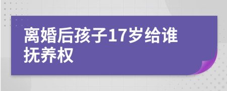 离婚后孩子17岁给谁抚养权