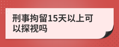 刑事拘留15天以上可以探视吗