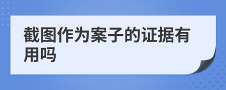 截图作为案子的证据有用吗