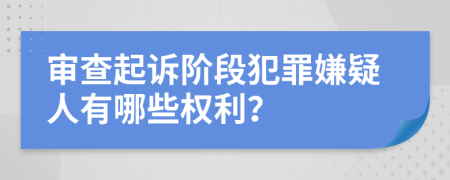 审查起诉阶段犯罪嫌疑人有哪些权利？