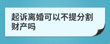 起诉离婚可以不提分割财产吗