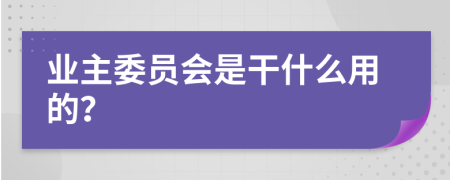 业主委员会是干什么用的？