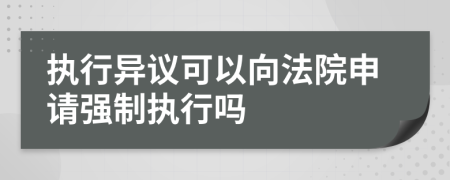 执行异议可以向法院申请强制执行吗