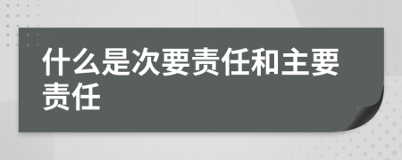 什么是次要责任和主要责任