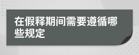 在假释期间需要遵循哪些规定