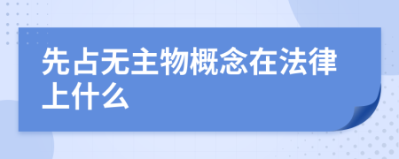 先占无主物概念在法律上什么