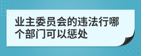 业主委员会的违法行哪个部门可以惩处