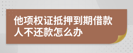 他项权证抵押到期借款人不还款怎么办