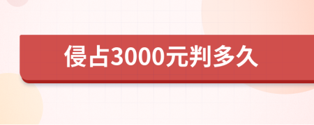 侵占3000元判多久