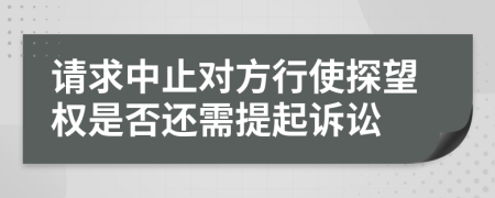 请求中止对方行使探望权是否还需提起诉讼