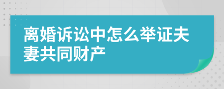 离婚诉讼中怎么举证夫妻共同财产