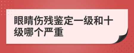眼睛伤残鉴定一级和十级哪个严重